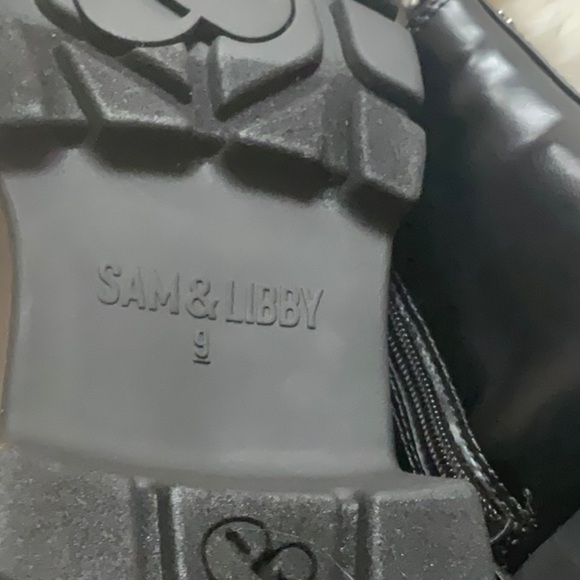 Sam & Libby Women’s Julia Black Women’s Y2K Lug Sole Ankle Boots Size 9 … - Picture 10 of 13